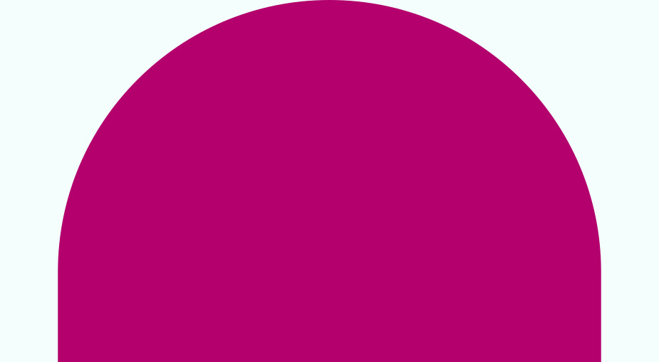 A reddish-pink modern cut out arched shape.